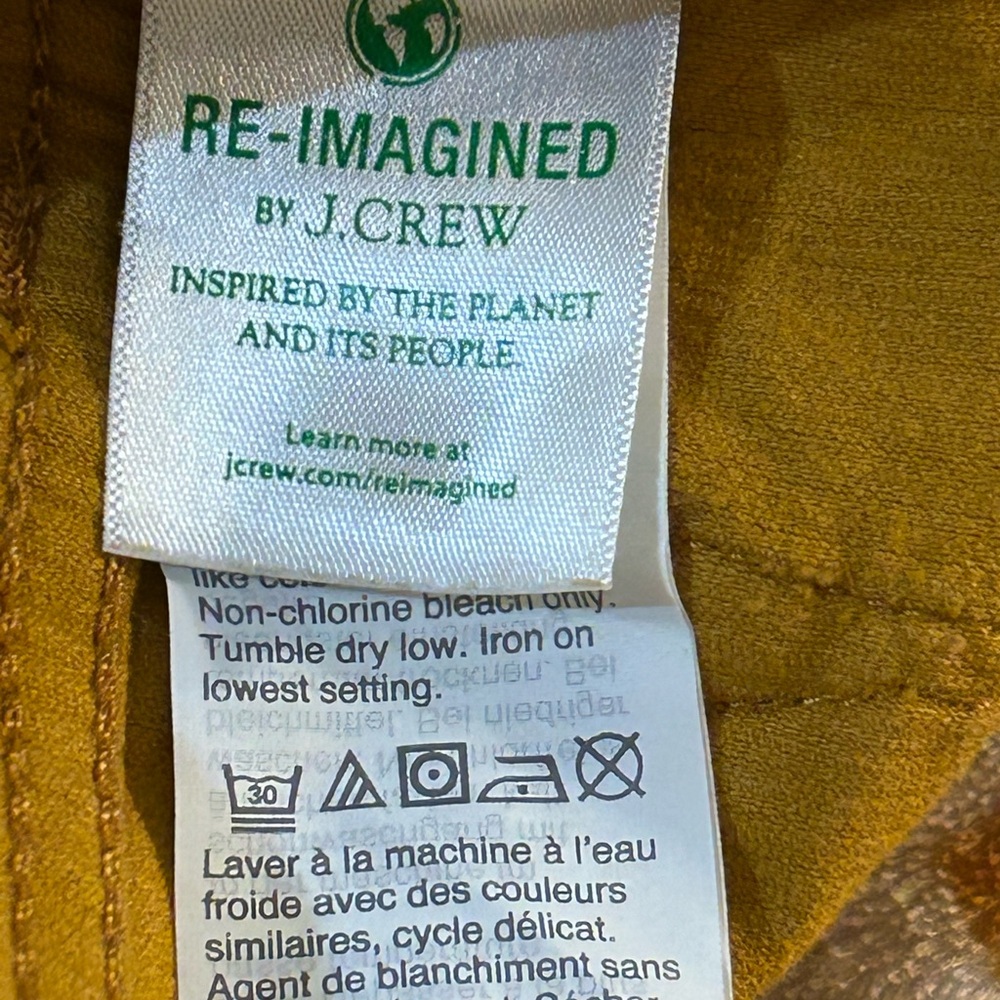 J. Crew 9" High-Rise Skinny Corduroy Pants Mustard Yellow - Picture 8 of 11